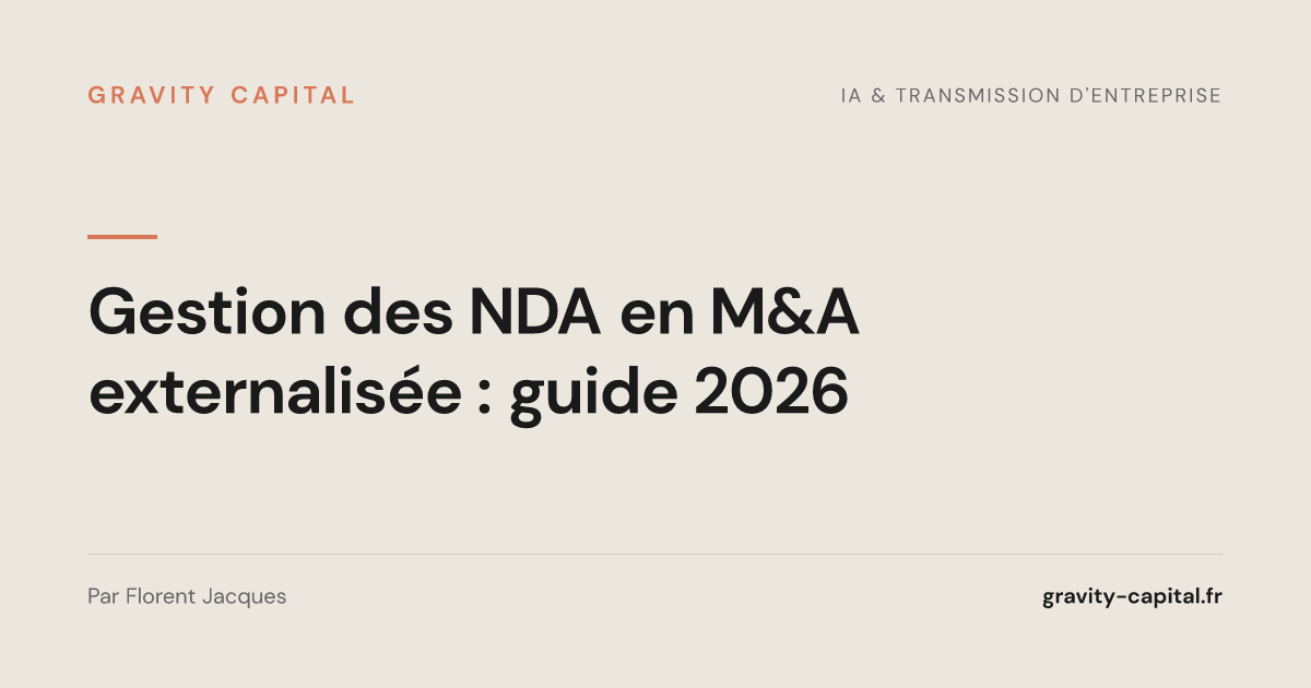 Gestion des NDA en M&A externalisée : guide 2026
