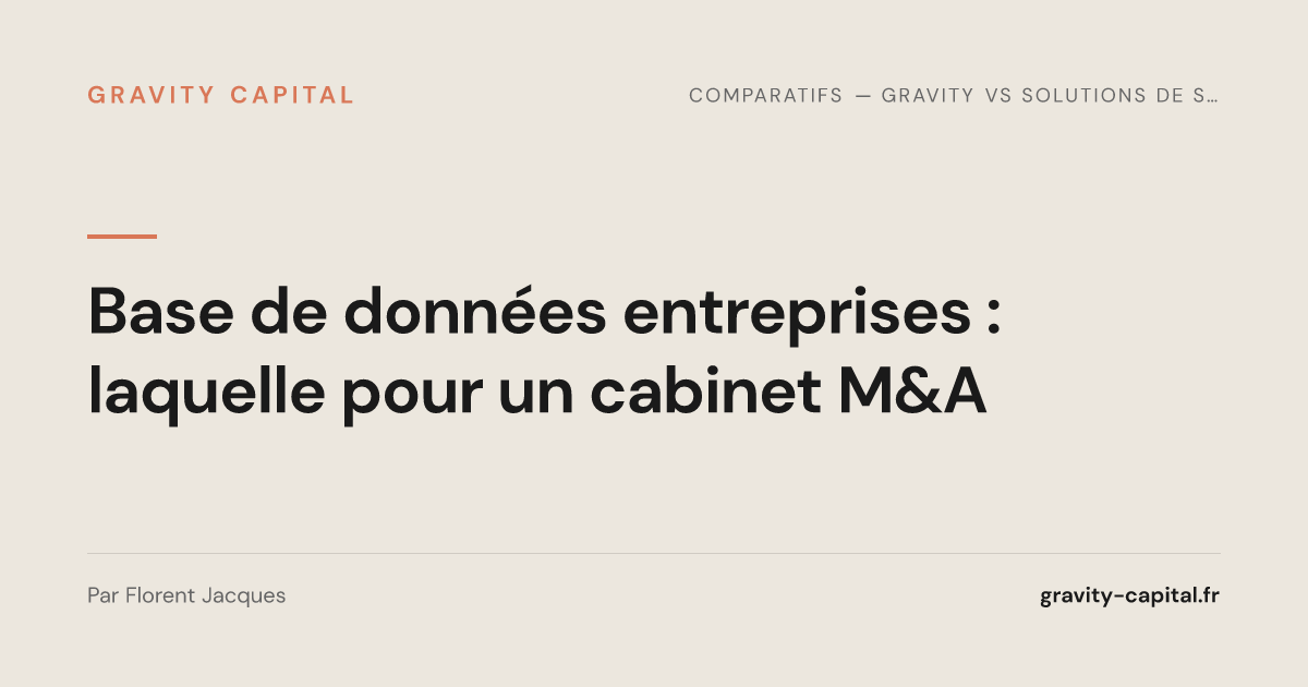 Base de données entreprises : laquelle pour un cabinet M&A