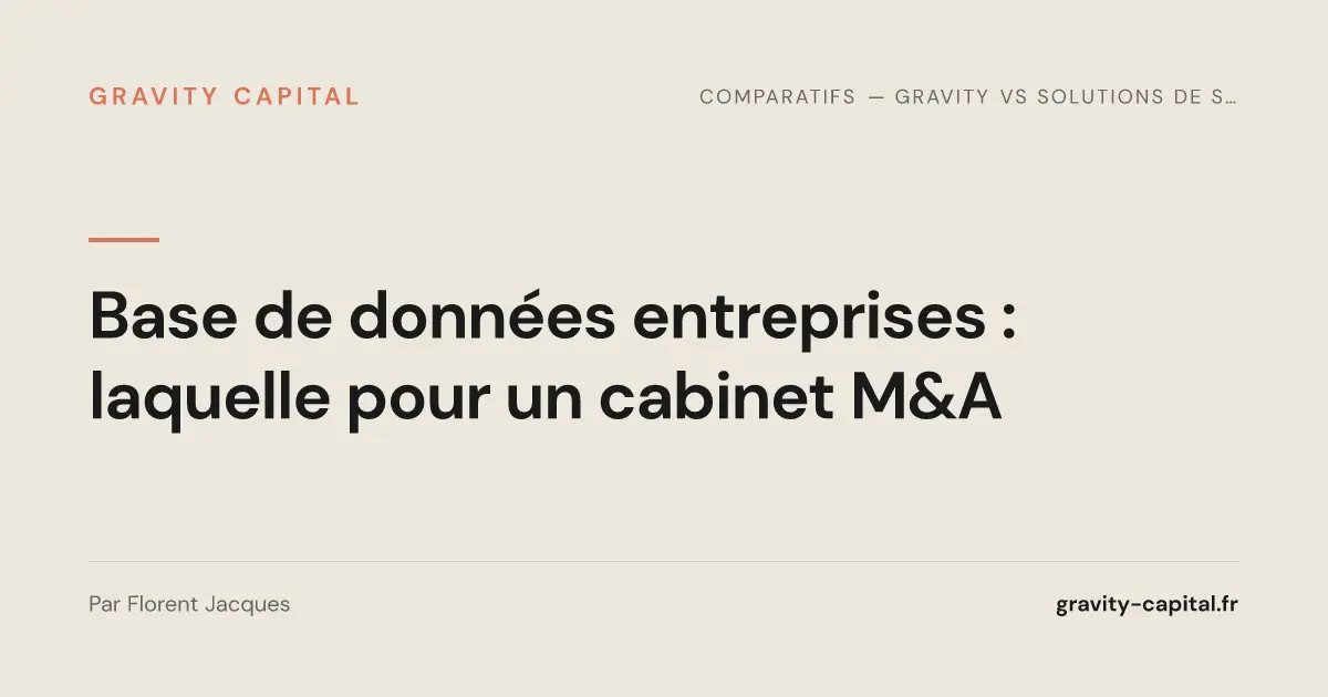 Base de données entreprises : laquelle pour un cabinet M&A